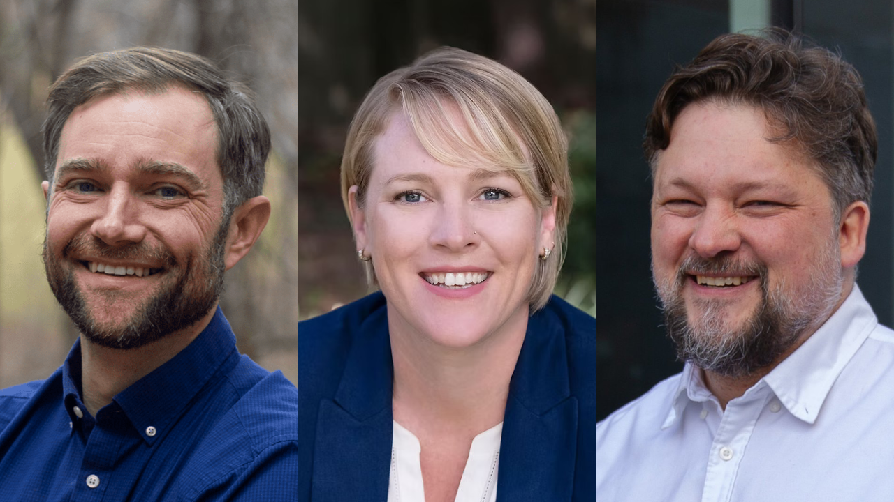 Three portrait photographs.