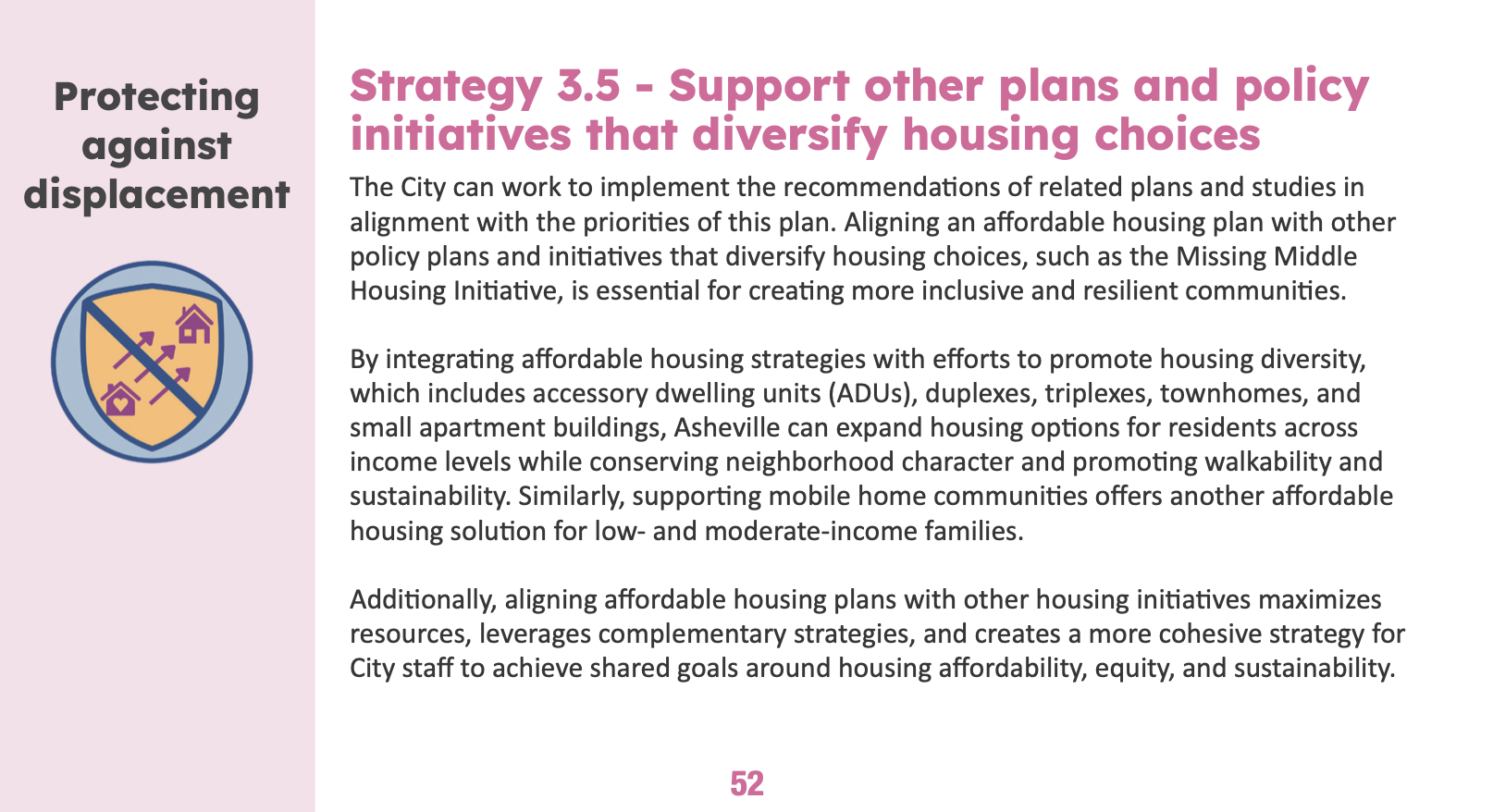 A page from Asheville's 2024 Affordable Housing Plan.